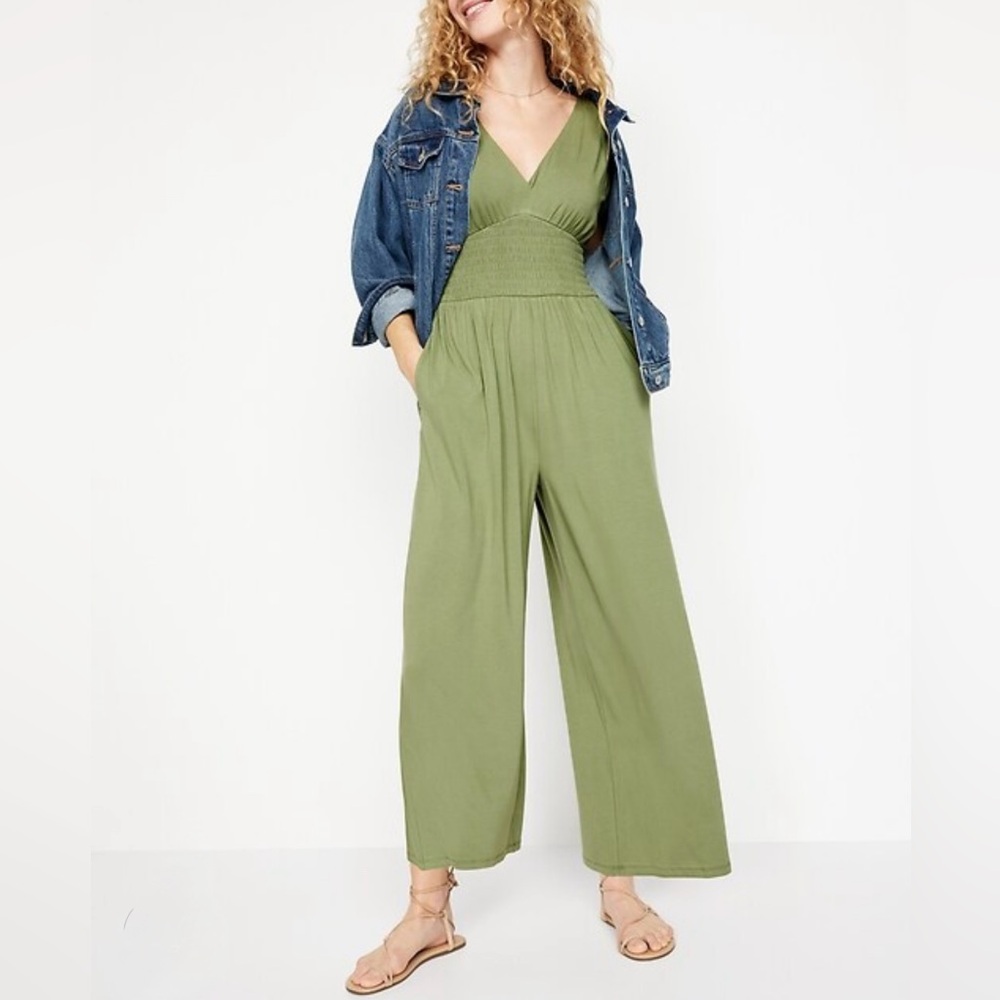 NWT Waist-Defined Olive Jumpsuit